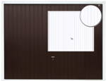 Výklopné garážové dvere 2570 x 2090 mm - biela/hnedá/ručné otváranie