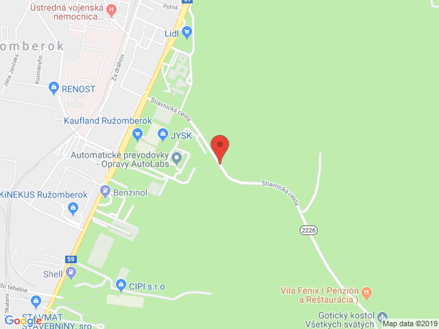 Google map: Štiavnická cesta, 034 01 Ružomberok